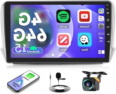 Imagen del producto de Radio para coche – Sistema multimedia – Radio con navegador – Pantalla táctil de 10,1 pulgadas – Bluetooth – Android 15