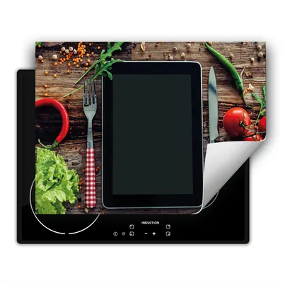 Produktbild von DarHaus Herdabdeckplatte 80x52 cm Anti Rutsch Matte Aufrollbar, Holz - Küche