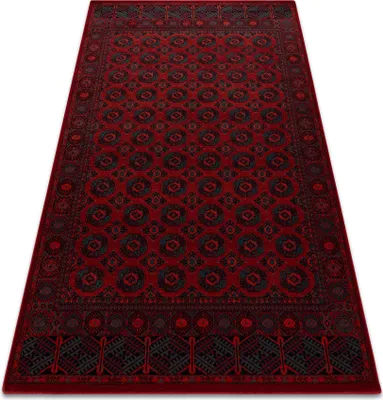 Produktbild von Wollteppich OMEGA BUCHARA Rahmen, Kreise rot rot 235x350 cm