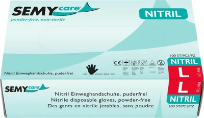 Produktbild von SemyCare Nitril-Einweghandschuhe - schwarz - 1000 Einmalhandschuhe - Gr. M