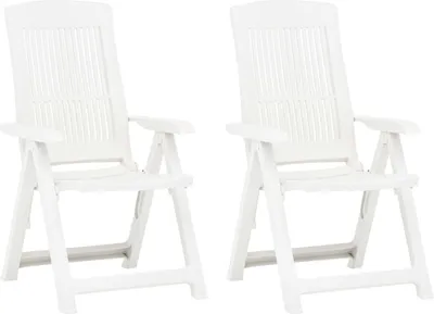 Produktbild von Verstellbare Gartenstühle 2 Stk. Kunststoff Weiß