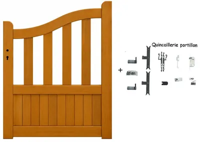 Image de Portillon En Bois Ajouree L1m x H1,10/1,30 (Quincaillerie inclus) Saphir