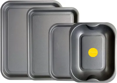 Backblech-Set 4-teilig, antihaftbeschichtet, 38/35/28 cm, spülmaschinengeeignet