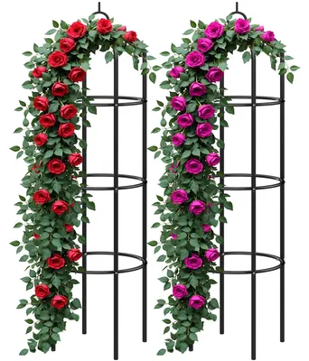 Produktbild von GARDEBRUK® 2x Rosensäule 200x40cm Metall Stabil Wetterfest Garten Rankgitter Rankhilfe Ranksäule Metallsäule Gartensäule