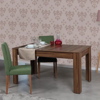 Produktbild von Skye Decor, Erweiterbarer Esstisch, Walnuss, 130 x 78 x 80 cm (ausziehbar auf 170 cm) | 100% melaminbeschichtete Spanplatte, 18 mm dick | Modernes Design für Ihr Zuhause.