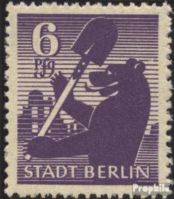 Produktbild von Briefmarken Sowjetische Zone (All.Bes.) 1945 Mi 2A wb zt, Trockengummi  postfrisch Berliner Bär