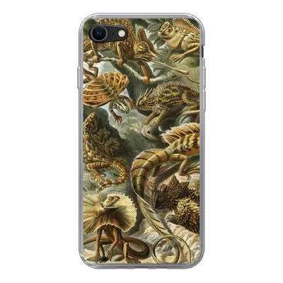 Produktbild von MuchoWow® Handyhülle Schutzhülle Hülle für iPhone 7 Lacertilia - Alte Meister - Kunst Silikon Softcase Handy Hülle - Kartenhalter