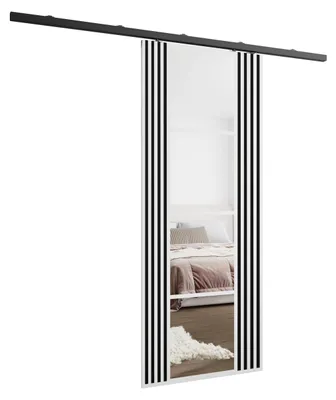 Produktbild von KIER FURNITURE Schiebetür Komplettset EMPI Sliding Door, Raumteiler Schiebetür Weiß 76x205x1,6 cm