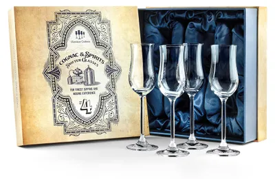 Immagine prodotto di Set di 4 bicchieri da degustazione per Cognac e Brandy, ideali per liquori forti