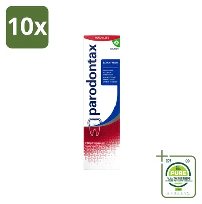 Produktbild von 10 x Parodontax Tandpasta Extra Fresh bei Zahnfleischbluten 75 ml - Großpackung - 10 Stücke