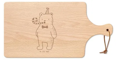 Produktbild von Mr. & Mrs. Panda Schneidebrett Bär Geburtstag - Transparent - Geschenk, Frühstücksbrettchen, Alles Gute, Holzbrett, Brett, Teddy, Glückwunsch, Servierbrett, holz