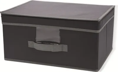 Image de Koopman Boîte de rangement pour textiles gris 44x33x22cm