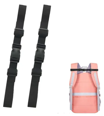 Produktbild von Verstellbarer Brustgurt Rucksack 2 Stück Schwarz Nylon Schnellverschluss