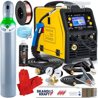 Produktbild von MAGNUM MIG 220 Alu / CU Synergie Schweißgerät MIG MAG MMA WIG 230 V 50 Hz 40-200 A