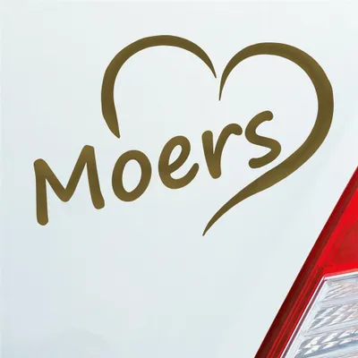 Produktbild von Auto Aufkleber Moers Herz Stadt City Love Liebe Heimat 12,5x8 cm Gold Sticker Heckscheibenaufkleber