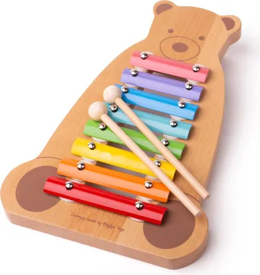 Produktbild von Tidlo Xylophon Musikbär mit 2 Sticks - buntes Holzspielzeug