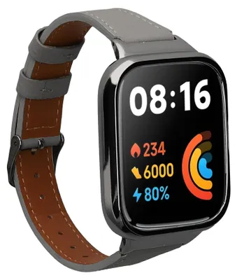 Produktbild von kwmobile Echtleder Uhrenarmband für Xiaomi Redmi Watch 3 Active / Redmi Watch 3 Lite Armband - Ersatzarmband für Fitnesstracker - Wechselarmband