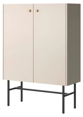 Obrázok produktu pre Selsey Divenos - Vysoká dvojdverová skriňa, béžová, 93 cm