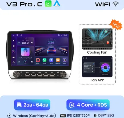Zdjęcie produktu dla 10.1" Android 13 Car Radio Carplay dla Mercedes Benz Smart Fortwo 453 2015-2019 GPS Navi WIFI BT DAB+ SWC USB 2+64G z pokrętłem obrotowym