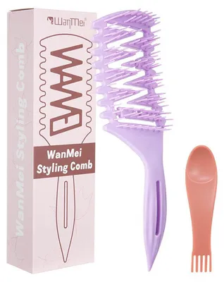 Produktbild von 2er Set Lockenbürste für nasses Haar, Stylingbürste zum Definieren von Locken, Entwirrbürste mit Belüftungsdesign, Anti-Frizz für Damen & Herren, Lila