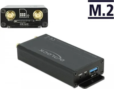 Zdjęcie produktu dla DeLOCK Konwerter USB 3.0 do modułu M.2 Key B ze slotem SIM slot obudową, USB Typu-A, M.2, USB 3.2 Gen 1 (3.1 Gen 1), 107 mm, 45 mm, 18 mm