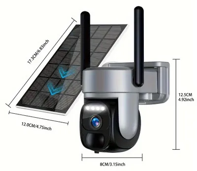 Image de Caméra de sécurité sans fil - Caméra sans Wi-Fi - Caméra d'extérieur - Détecteur de mouvement - Vue à 360°