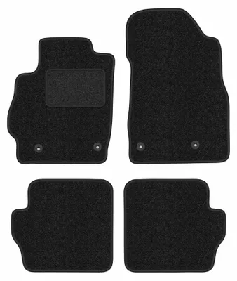 Obrázek produktu pro Velurové autokoberce pro: Mazda 2 II 2007-2015 (hatchback) – sada 4 ks, antracitové, na míru – Wielganizator ANTHRA