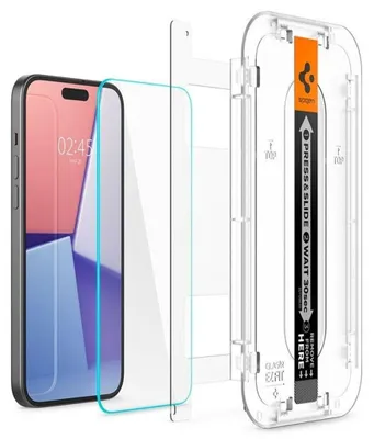 Produktbild von Spigen iPhone 15 Pro Displayschutzfolie Glas.Tr „Ez Fit“ Gehärtetes Glas - Klar