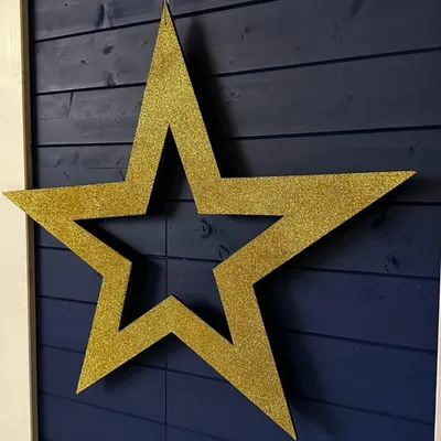 Obrázek produktu pro DECOLED Zlatá hvězda, dutá, 40 cm