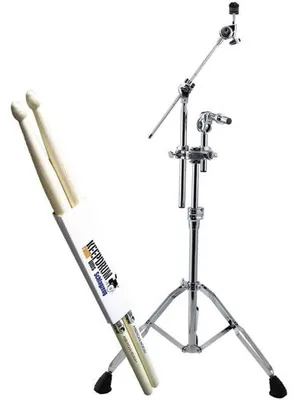 Produktbild von Pearl TC-1030B Tom-Beckenständer mit Schlagzeugstöcken