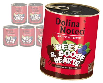 Zdjęcie produktu dla Dolina Noteci Superfood Wołowina I Serca Gęsi Puszka 6x800g Mokra Karma Dla Psa