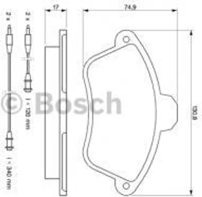 Produktbild von Bosch Bremsbelagsatz, Scheibenbremse 0 986 460 951