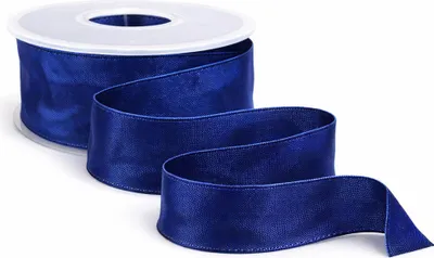 Produktbild von 25m Dekoband Taft Drahtkant B:40mm Taftband Schleifenband Geschenkband Satinband dunkelblau