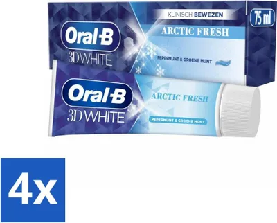 Productafbeelding van Oral-B tandpasta 3D White Arctic Fresh, 75 ml - voordeelverpakking - 4 stuks