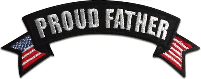 Produktbild von Proud Father Usa - Aufnäher, Bügelbild, Aufbügler, Applikationen, Patches, Flicken, Zum Aufbügeln, Größe: 11,8 x 5 cm