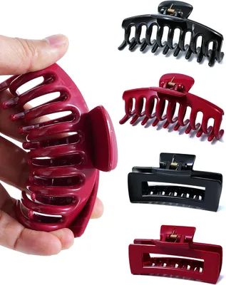 Produktbild von Silikon-Haarspangen 4 Stück – weiche Haarclips – flexible Haarspangen für dünnes & dickes Haar – Haaraccessoires für Damen & Mädchen - Paket C