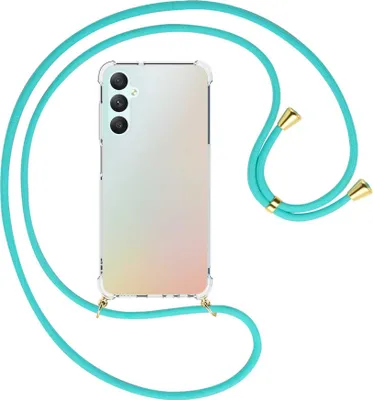 Produktbild von Handykette Backcover-Schutzhülle mit Band (Metall goldfarben) für Samsung Galaxy A05s (SM-A057) - türkis