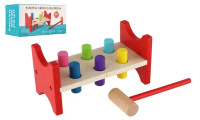 Obrázek produktu pro Zatloukačka s kladívkem dřevo v krabici 20x10x9,5cm