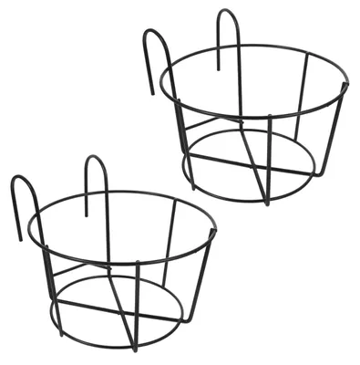 Produktbild von Runde Hängende Pflanzenkübel aus Metall - Schwarz - 2er Set