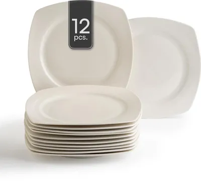 Produktbild von Dessertteller - 23 x 23 cm - Weiß - Bone China - eckig - 12er Set