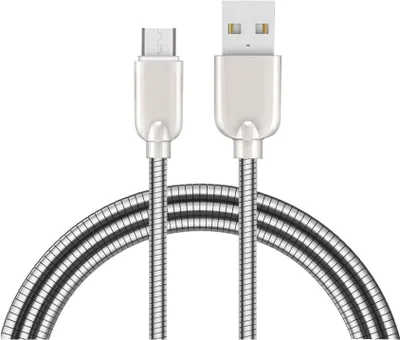 Immagine prodotto di Sunix 2A Cavo di ricarica veloce Cavo dati in nylon 1m Micro-Usb Cavo metallico molto flessibile estensibile robusto Cavo di alimentazione a carica rapida per smartphone
