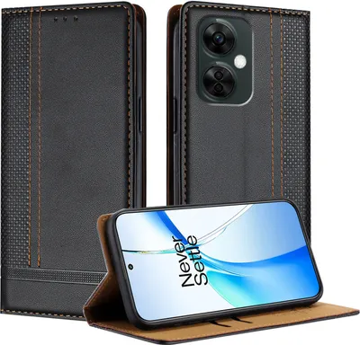 Produktbild von Handyhülle für OnePlus Nord CE 3 Lite Leder Flip Klappbare Schutzhülle mit Standfunktion Schwarz