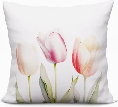 Produktbild von 40x40 Dekokissen Frühlingsblumen Tulpen