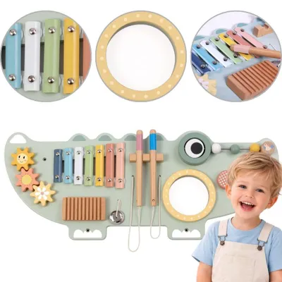 Obrázek produktu pro Tooky Toy Dřevěná manipulační deska Krokodýl 3 ks.