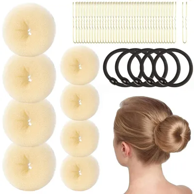 Produktbild von Haarknoten-Set, 4-teilig – Kleine Haarknoten – Set für Kinder – 8-teiliges Set – Inklusive Haarnadeln – Perfekt für verschiedene Frisuren