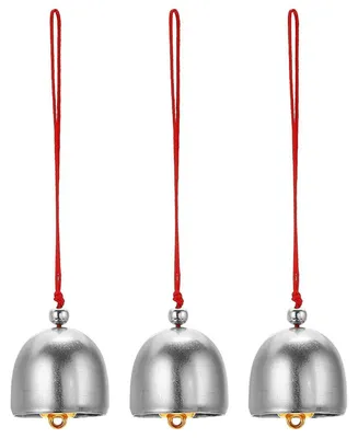 Obrázek produktu pro Windspiel, zavěšené zvonky, kov, 3 kusy, stříbrná a červená barva, 13 cm