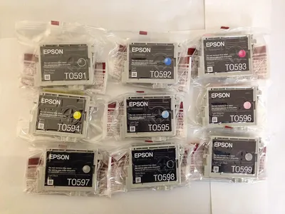 Produktbild von 9x Epson T0591/T0592/T0593/T0594/T0595/T0596/T0597/T0598/T0599 Set Satz Multipack f. STYLUS R2400