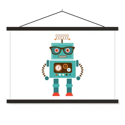 Produktbild von MuchoWow® Textilposter Roboter - Schutzbrille - Zahnräder - Gesicht - Jungen - Kinder 150x100 cm mit schwarzem Rahmen - Schlafzimmer