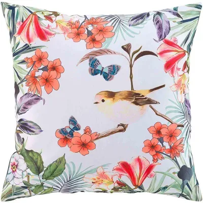 Image de Coussin en tissu avec imprimé féérie - Blanc - 50 x 50 cm