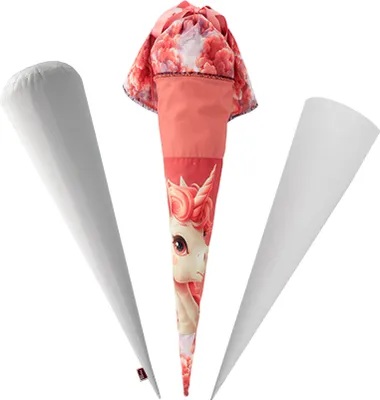 Produktbild von Schultüten-Set Einhorn/Rosa (inkl. Schultütenkissen+Papprohling 70cm)